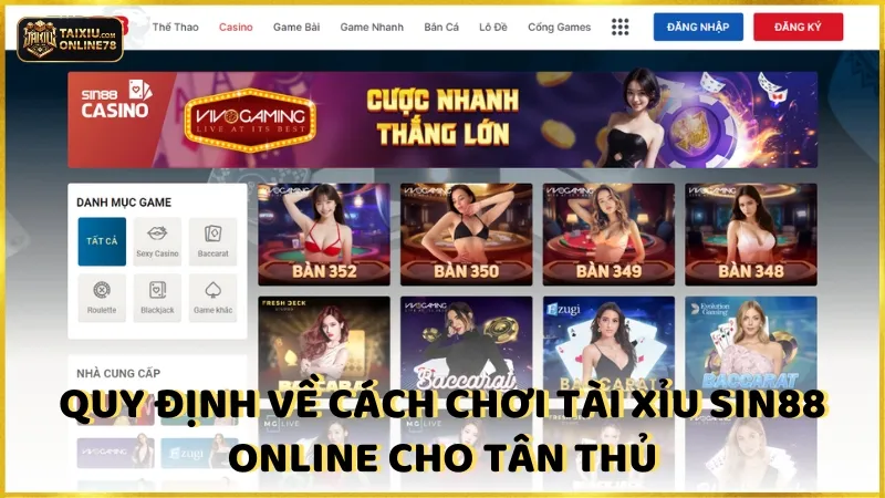 Quy định về cách chơi tài xỉu sin88 online cho tân thủ